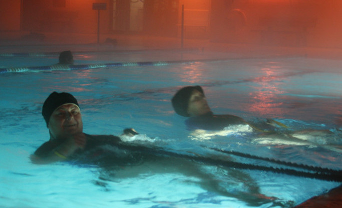 Róður við bakkan í skammdeginu