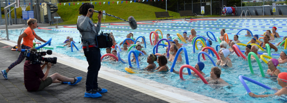 Stjörnurnar Sheila og Rusti lágu ekki á liði sínu í æfingunum og skemmtu sér hið besta. (Ljósmynd / …