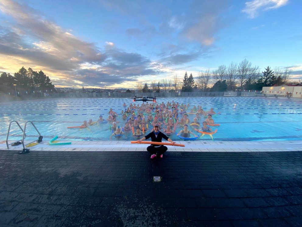 Upptaka fyrir heimildamynd um Sundlaugar á Íslandi