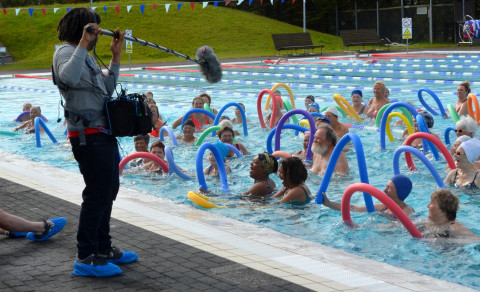 Stjörnurnar Sheila og Rusti lágu ekki á liði sínu í æfingunum og skemmtu sér hið besta. (Ljósmynd / …